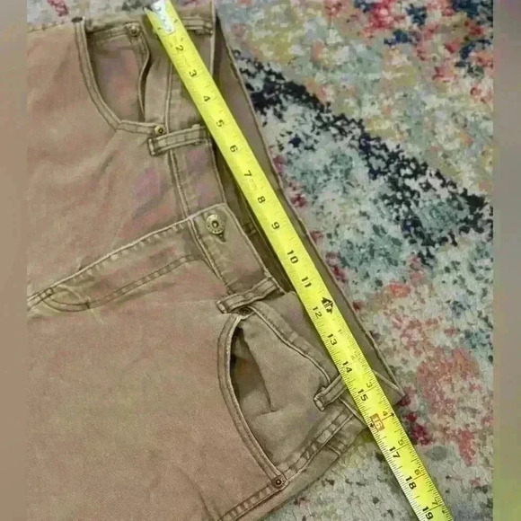 Vintage Dickies Khaki Denim Cargo Carpenter Shorts With Side Pocket Size‎ 32 - Picture 6 of 7